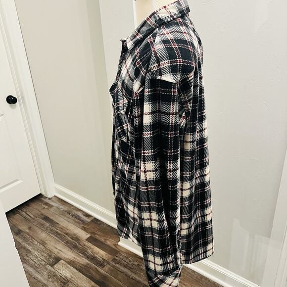 Depart West Flannel Shirt XXL Button-Down Black Cream Heavy Soft (A0130) - Picture 3 of 7